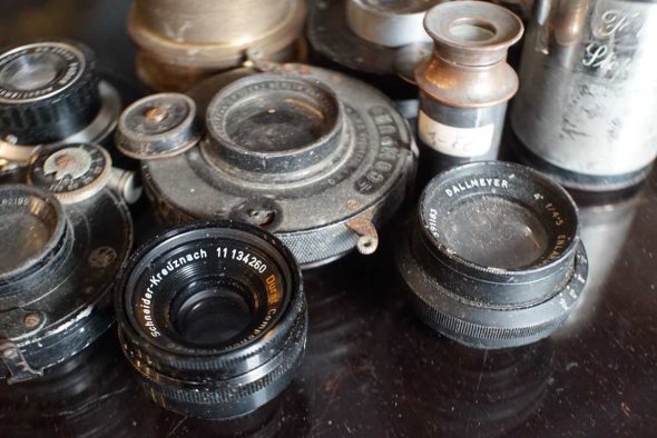 Lot of various old vintage lenses, sold as found, need good clean