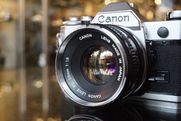 Canon AE-1 silver + FD 50mm f/1.8 Chrome nose