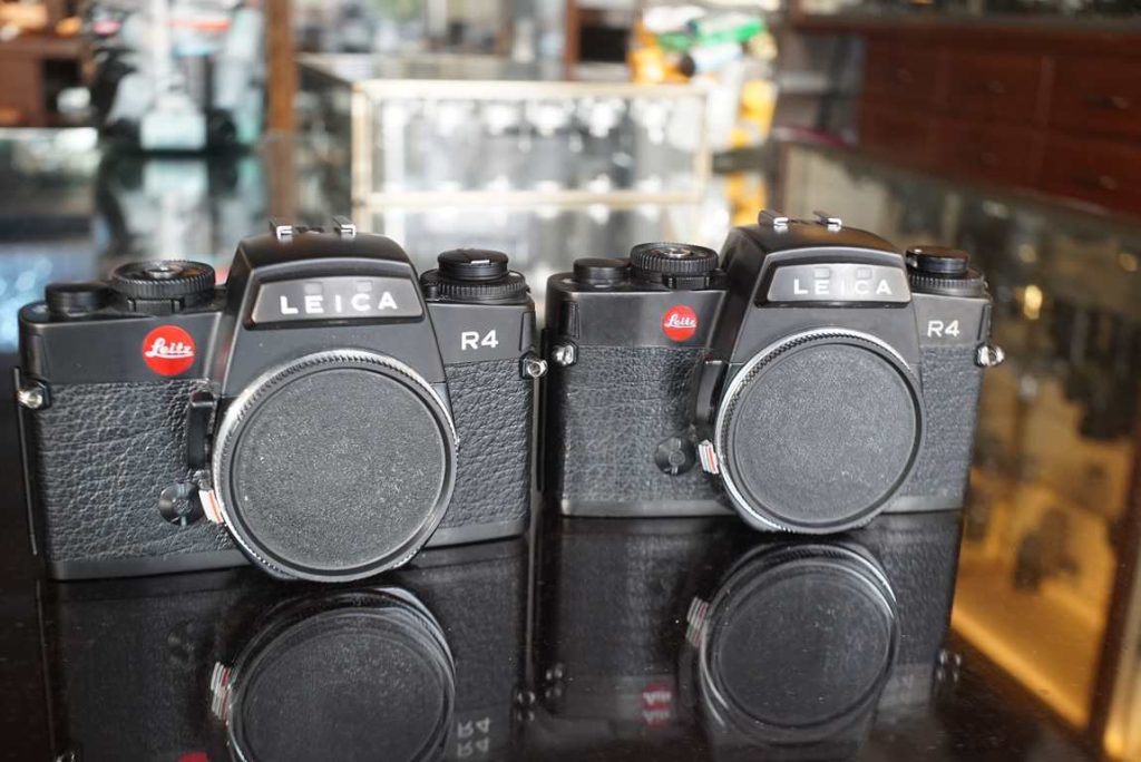 Pair of two Leica R4 bodies. As found. Both are rejected due to issues. 1st have battery leakage, not further tested. Second seem to have a lightmetter not reliable. Shutter fires mechanical on both. nothing tested for accuracy and sold for a bargain pricethis item comes without warranty, but it can be returned in 14 days after delivery