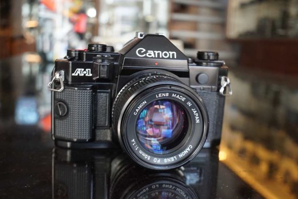 Canon A-1 + Canon lens FD 50mm f/1.4 nFD, CLA