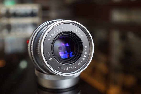 Leica Elmar-M 50mm F/2.8 lens Silver with 12549 hood
