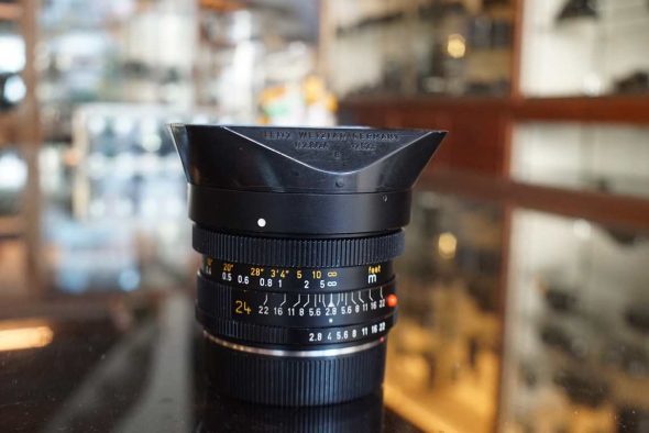 Leica Leitz Elmarit-R 24mm f/2.8 3cam w/ 12523 hood