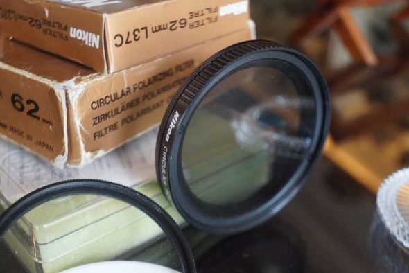 Nikon 62mm Polariser + L37C UV filters, boxed