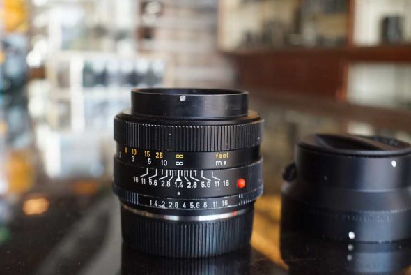 Leica Summilux-R 50mm F/1.4 3-cam lens + 12508 metal lenshood and cap