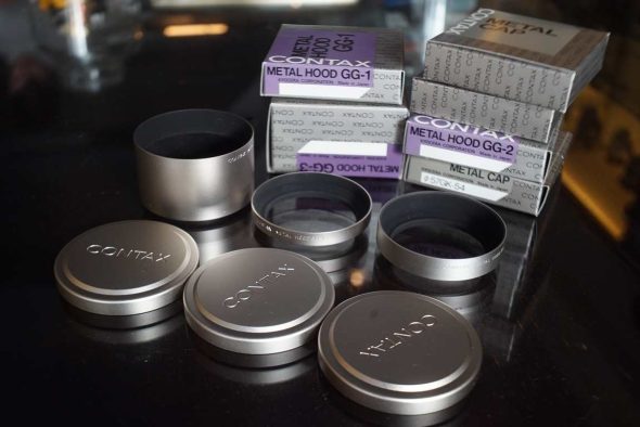 Contax lenshoods GG-1/2/3 + 3x Metal cap 57GK-54 kit