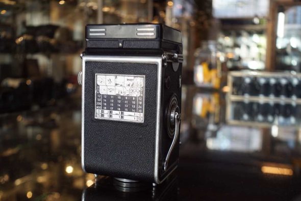 Rolleiflex T black with Tessar 75mm F/3.5 lens, serviced