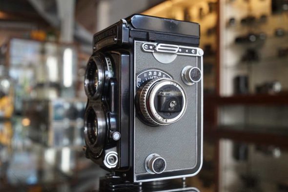 Rolleiflex T grey, Tessar 75/3.5 lens (with light meter), fresh CLA