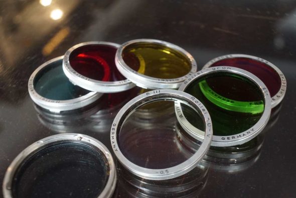 Rollei Rolleiflex filter lot of 7: RED, Orange, Yellow, Green UV, etc