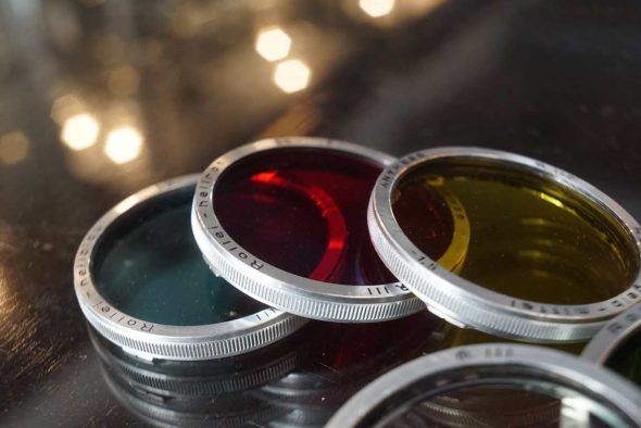 Rollei Rolleiflex filter lot of 7: RED, Orange, Yellow, Green UV, etc