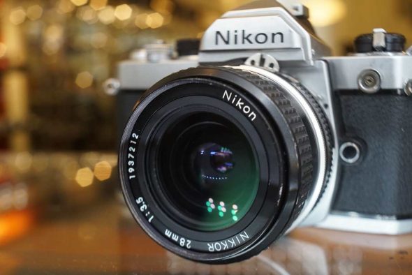 Nikon FM + Nikkor 28mm f/3.5 wide angle