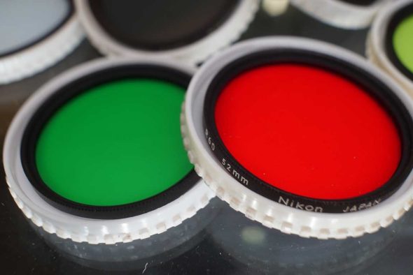 Nikon 52mm filter lot incl. red, green, blue and ND