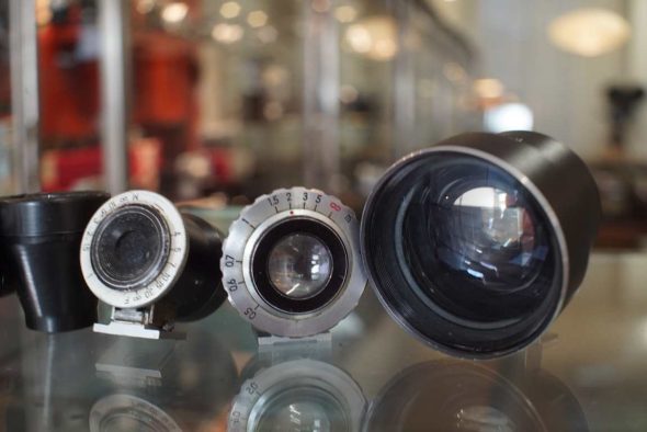 Lot of 5x viewfinder, incl Konica, Komura, Kallo en Soviet