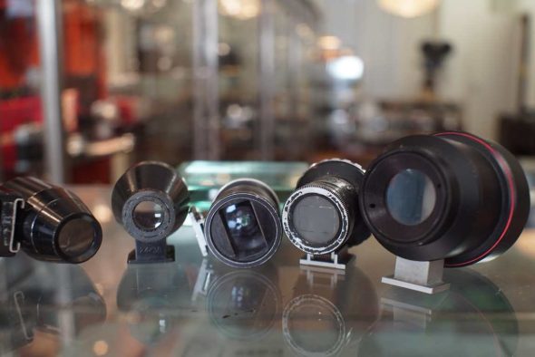 Lot of 5x viewfinder, incl Konica, Komura, Kallo en Soviet