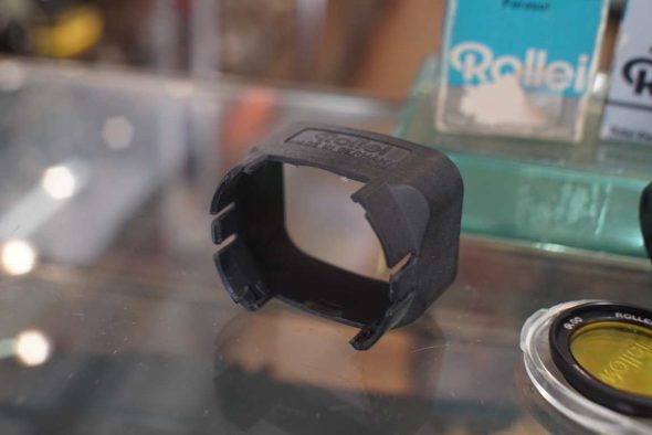 Rollei 35 accs lot: Lens hood, Yellow filter and front lens cap