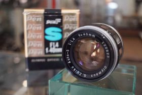 Olympus G.Zuiko Auto-S 40mm F/1.4 PenF lens, boxed