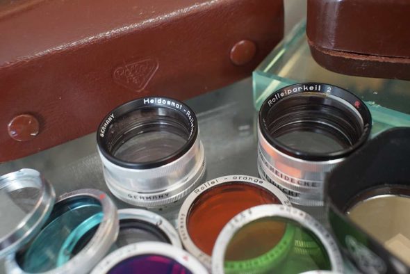 Big lot of ROLLEIFLEX filters and rolleinar with cases, Bay1