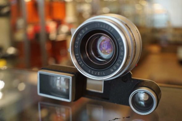 Leica Summicron 35mm F/2 chrome (8-element) with M3 goggles