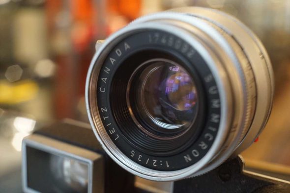 Leica Summicron 35mm F/2 chrome (8-element) with M3 goggles