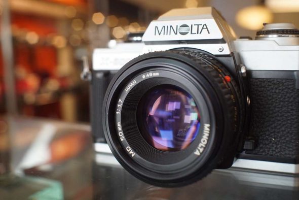 Minolta X-500 silver + MD 50mm f/1.7 lens