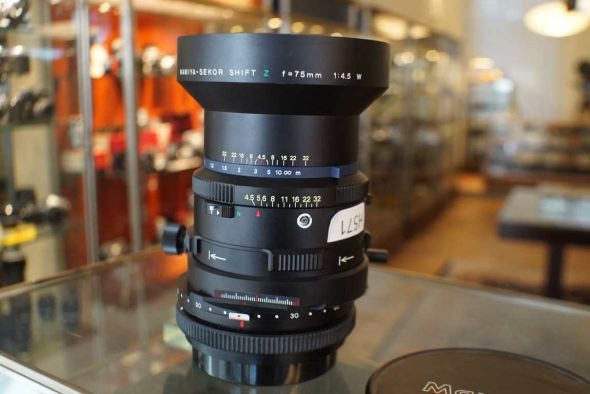 Mamiya Sekor Shift Z 75mm F/4.5 W lens for RZ67, OUTLET