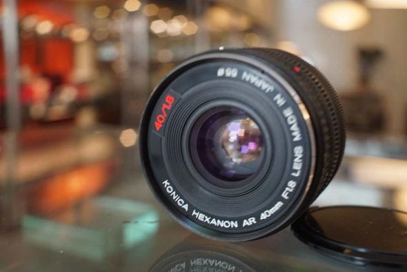 Konica Hexanon AR 40mm f/1.8 Pancake lens on Sony E mount adapter