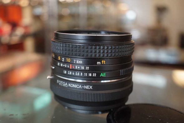 Konica Hexanon AR 40mm f/1.8 Pancake lens on Sony E mount adapter