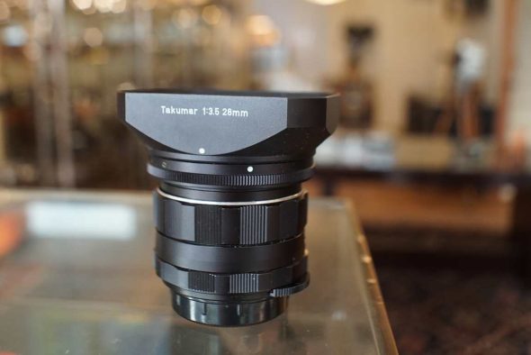 Pentax Super-Multi-Coated Takumar 28mm F/3.5 M42 lens + lenshood