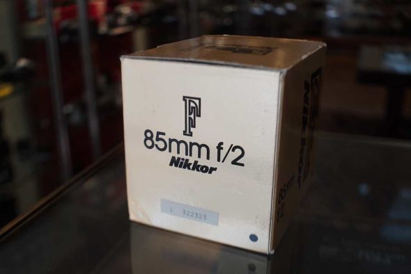 Nikon Nikkor 85mm F/2 AIS lens, boxed