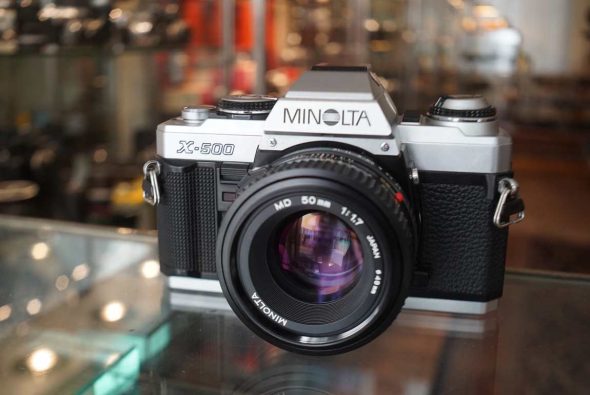 Minolta X-500 kit + MD 50mm f/1.7 lens