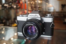 Minolta XD5 silver + 50mm F/1.7 lens kit