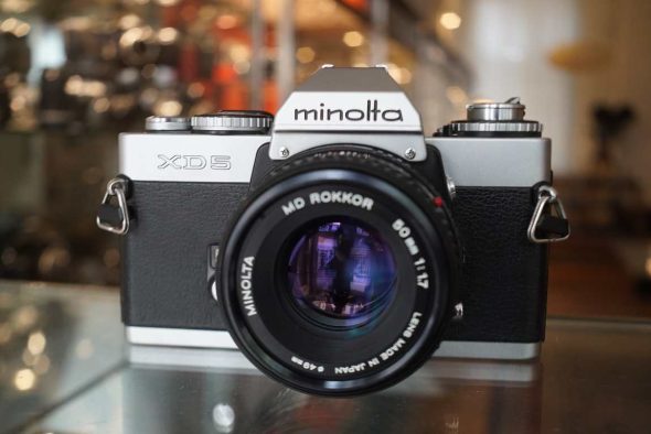 Minolta XD5 silver + 50mm F/1.7 lens kit