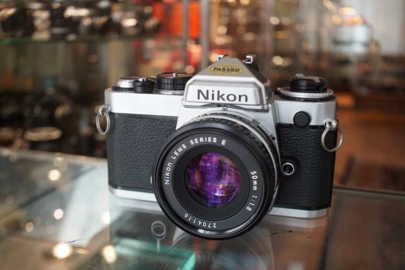 Nikon FE chrome + E Series 50mm F/1.8 lens