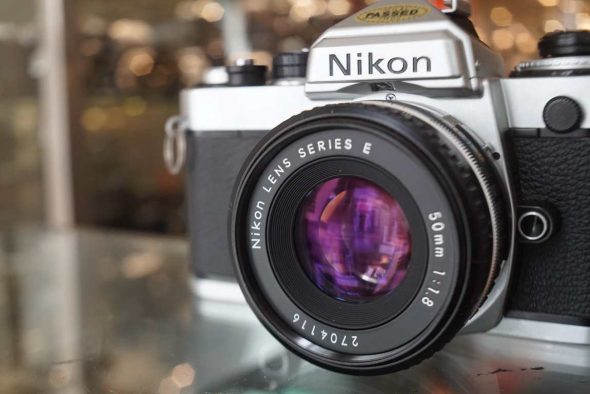 Nikon FE chrome + E Series 50mm F/1.8 lens