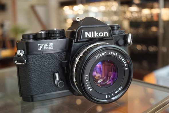 Nikon FE2 black + E 50mm f/1.8 AIS pancake lens