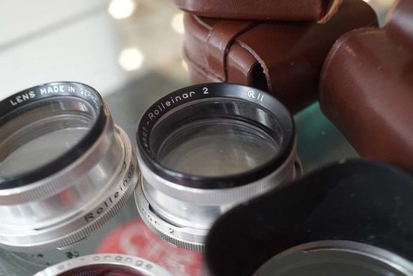 Rolleiflex Bay II lot. Incl Rolleinar 1+2, lens hood + Orange filter