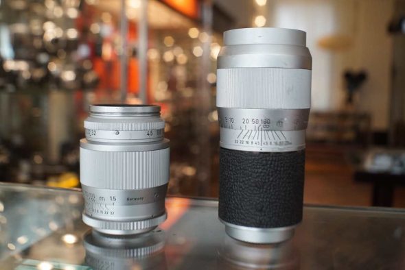 Leica Hektor 135mm F/4.5 chrome LTM lens + extra Visoflex focusing attachment