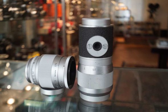 Leica Hektor 135mm F/4.5 chrome LTM lens + extra Visoflex focusing attachment