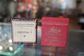 Pair of early LEICA Yellow contrast filters, FILBY, + Figro