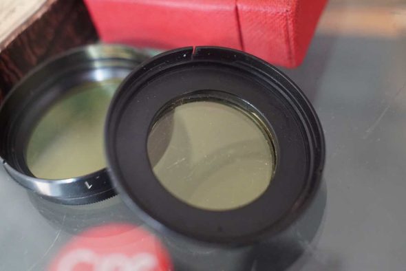 Pair of early LEICA Yellow contrast filters, FILBY, + Figro