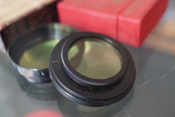 Pair of early LEICA Yellow contrast filters, FILBY, + Figro