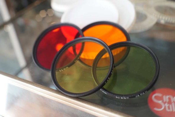 Nikon 52mm filter lot, Contrast. Red, Orange, Yellow, Green