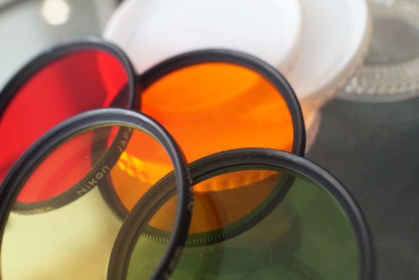 Nikon 52mm filter lot, Contrast. Red, Orange, Yellow, Green