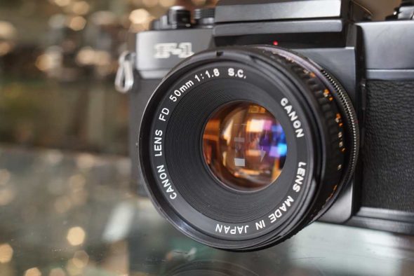 Canon F-1 + FD 50mm f/1.8 SC, with remark
