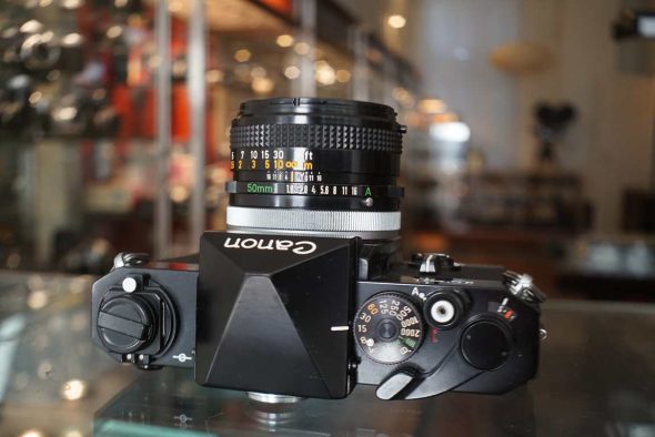Canon F-1 + FD 50mm f/1.8 SC, with remark