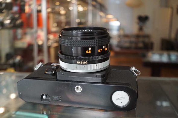 Canon F-1 + FD 50mm f/1.8 SC, with remark