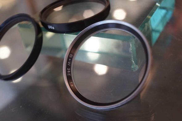 Pair of Leica Leitz 13131 E39 UVa filters in Black + free B+W E39 UV filter