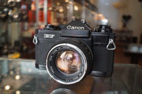 Canon EF + Canon FD 50mm f/1.4 Chrome nose, with remarks