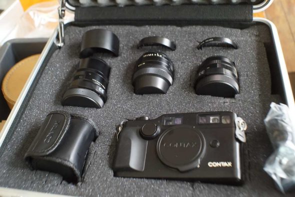 Contax G2, Black Millenium outfit w/ 28/45/90 + TLA200