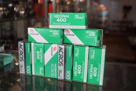 Fuji film pack of 9 rolls: Neopan 400 and Acros 100, 120 format, Expired 2007
