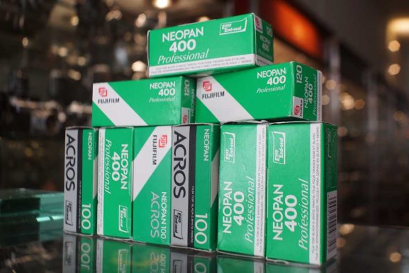 Fuji film pack of 9 rolls: Neopan 400 and Acros 100, 120 format, Expired 2007